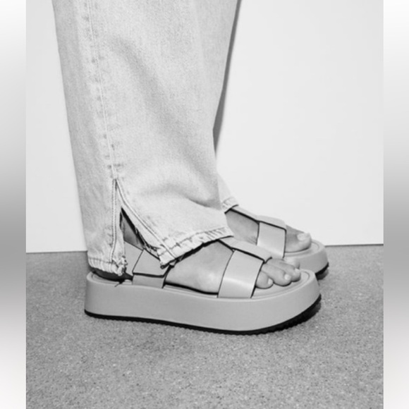 Zara Tan Strapy Platform sandals With Buckle Women's US size 9 (40) NWT - Picture 13 of 13